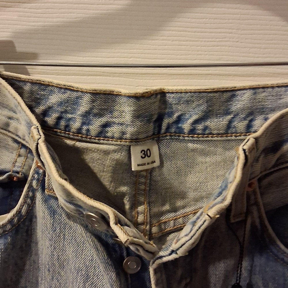 WARDROBE.NYC Light Blue Straight Leg Jeans